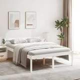 Seniorenbett Weiß 120x190 Cm Massivholz Kiefer