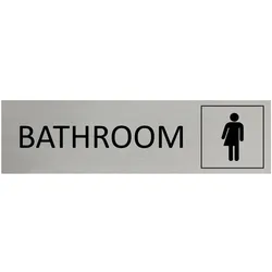 CombiCraft Aluminium Türschild Bathroom Genderneutral 165x45mm mit 3M-Tape