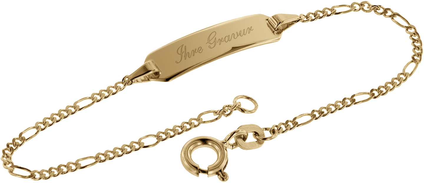 trendor 08654-14 Armband mit Gravur 585 Gold für Kinder Länge 14 cm