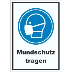 Mundschutz tragen Aufkleber A2 (420x594mm)