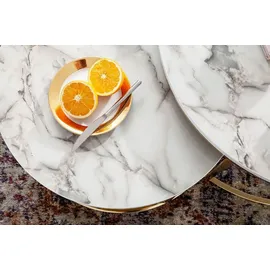 FineBuy Couchtisch FB31316 Marmor weiß 2er Set