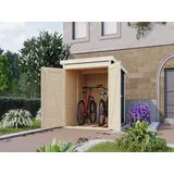 Karibu Gartenhaus Bikebox Fahrradgarage 3 19 mm terragrau, BxT: 162.50x216 cm, 19 mm Wandstärke, Doppeltür grau