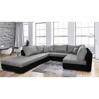 Fun Möbel Wohnlandschaft Sofa ANDRO mit Schlaffunktion Schwarz-Grau /