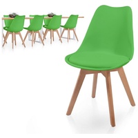 MIADOMODO Esszimmerstuhl Esszimmerstühle 2/4/6/8er Set - aus Kunststoff & Massivholz, Farbwahl (8 St) grün
