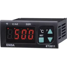 Enda ET2011-T-230 PID Temperaturregler J, K, T, S, R 0 bis +1700 °C Relais 8 A, SSR (L x B x H) 71 x 77 x 35 mm