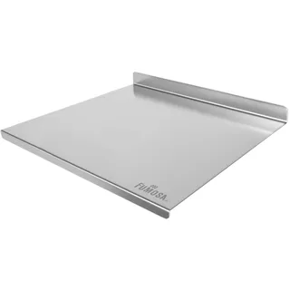 FUMOSA »IMPASTO« Edelstahl-Arbeitsplatte für Teig, inkl. Silikon-Antirutschmatte, 5 Größen, Aufkantung optional | Schneidebrett | Teigbrett | Knetbrett | Hackbrett (50 x 50 cm (mit 1x Aufkantung))