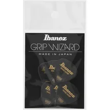 IBANEZ Grip Wizard Series Sand Grip Flat Pick - schwarz 6 Stück (PPA16MSG-BK)