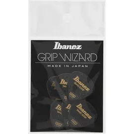 IBANEZ Grip Wizard Series Sand Grip Flat Pick - schwarz 6 Stück (PPA16MSG-BK)
