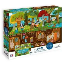 Sentosphère Calypto Waldtiere 2x24 Teile Puzzle