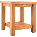 deluke Beistelltisch EMMY quadratisch 45x45x50cm, Holz, Teak Kleiner Tisch Couchtisch für Wohnzimmer