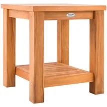 deluke Beistelltisch EMMY quadratisch 45x45x50cm, Holz, Teak Kleiner Tisch Couchtisch für Wohnzimmer
