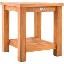 deluke Beistelltisch EMMY quadratisch 45x45x50cm, Holz, Teak Kleiner Tisch Couchtisch für Wohnzimmer
