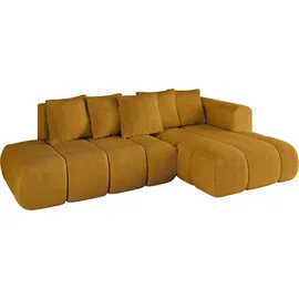 altdecor Ecksofa Cord 2-Sitzer Senfgelb