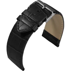 Eulit Kalbleder mit Krokoprägung Big Fashion 30mm" E50842830102" - schwarz