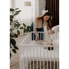 Sämann Laufgitter mit Matratze SleepPlus – weiß - Premium Kollektion | Gr.: 100x100 cm Babymöbel, Laufstall Baby