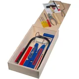 Peter Bausch GmbH & Co. KG Pebaro 452 - Qualitäts-Laubsäge-Set, Holzbox mit Schiebedeckel, 23 Teile, Werkzeugkasten