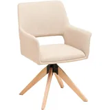 Livetastic Armlehnstuhl, Beige, Holz, Metall, Textil, Eiche, Pappel, massiv, Sperrholz, eckig, 62x87x60 cm, Esszimmer, Stühle, Esszimmerstühle, Armlehnenstühle