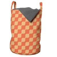 ABAKUHAUS Orange Gewellte Linien im Retro-Stil, Wäschekorb mit Griffen