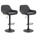 CLP Barhocker Braga 2er Set drehbar höhenverstellbar Kunstleder  schwarz