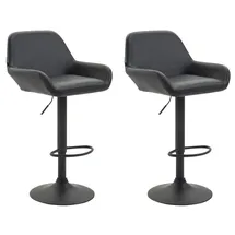 CLP Barhocker Braga 2er Set drehbar höhenverstellbar Kunstleder  schwarz