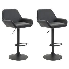 CLP Barhocker Braga 2er Set drehbar höhenverstellbar Kunstleder  schwarz