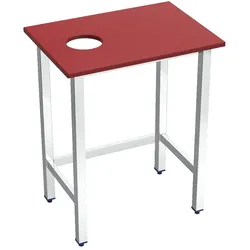 Fleischschneidetisch rote farbe mit loch - 700x500x850 mm - 10404470 Eurast