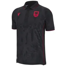Macron Albanien 2024 Third JR - Fußballtrikot - Kinder - Black/Red - 2XS