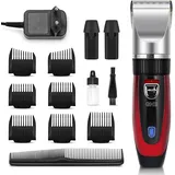 GHB Haarschneidemaschine Akku Haarschneider Herren 2 Lithium Akkus 14 Teiliges für Männer Kinder Salon Home Friseur