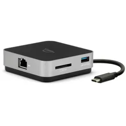 OWC Travel Dockingstation, 6 Ports, Gigabit Netzwerkanschluss, Bis zu 100 W Durchgangsleistung (USB-C), Kompatibel mit allen Thunderbolt 3 Macs & PCs