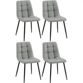 CLP 4er Set Esszimmerstuhl Antibes Kunstleder I Gesteppter Polsterstuhl I Küchenstuhl Mit Bodenschonern