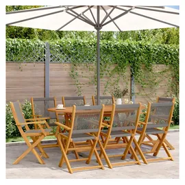vidaXL Gartenstuhl 50,4 x 57 x 91 cm grau 8 St.