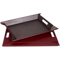 FreeForm DUO - 2in1 wendbares Tablett & Tischset, anthrazit/burgund, Kunstleder, Maße: 55 x 41 cm