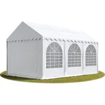 TOOLPORT Partyzelt PVC 4 x 6 m inkl. Seitenteile weiß