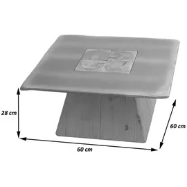 MCW Couchtisch MCW-L76, Wohnzimmertisch Beistelltisch, Industrial Massiv-Holz MVG, 60x60cm natur mit Metall-Optik