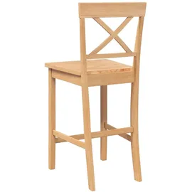 vidaXL Barhocker 2 Stk. Natur Massivholz Gummibaum