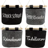 Blümelhuber 4er Set Organizer Tasche aus Filz geeignet für Bastel Zubehör, Küchen Gadgets, Schreibtisch-Organizer, Kleiderschrank Organisator