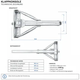 PRO PLUS ProPlus Ausdrehstütze 1100kg 597x280mm H:497mm)