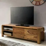 FineBuy Lowboard Massivholz Kommode 140 cm TV-Board Landhaus-Stil 40 cm TV-Möbel