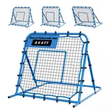 Vevor Fußball Rebounder 108 x 109 cm, Rückprallnetz mit Verstellbarem Winkel & Robustem Eisenrahmen, PE-Trainingsnetz für Ballkontrolle & Passtraining, Balltrainingsgerät für Jugendliche & Erwachsene