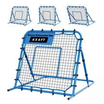 Vevor Fußball Rebounder 108 x 109 cm, Rückprallnetz mit Verstellbarem Winkel & Robustem Eisenrahmen, PE-Trainingsnetz für Ballkontrolle & Passtraining, Balltrainingsgerät für Jugendliche & Erwachsene