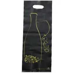 Tasche 2 Plastikflaschen HDPE schwarz ausgeschnittene Griffe 16+ 4/4 x 46 cm pro 1000 - Gimex