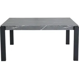 Mendler Esstisch HWC-L53, Tisch Küchentisch Esszimmertisch, Industrial Metall 140x80cm Marmor-Optik grau