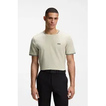 Boss Green T-Shirt BOSS GREEN "Taul Stretch-Baumwoll-Pique", Herren, Gr. 4XL, light beige275, Single Jersey, Obermaterial: 92% Baumwolle, 8% Elasthan, regular fit normal, Rundhals, Rippbündchen, Shirts T-Shirt, aus softem Stretch-Baumwoll-Piqué, Regular Fit, Kühlend