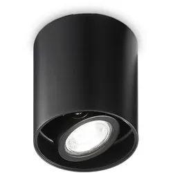 Ideal Lux Aufbaustrahler MOOD ROUND, Ø 9cm, inkl. GU10 28W 2700K, schwenkbar, Schwarz IDEA-243924