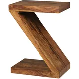 KADIMA DESIGN Beistelltisch "Z" Cube: Akazie/Sheesham, Z-Form, 44x59x30 cm, handgefertigt, vielseitig nutzbar.