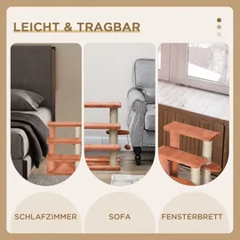 PawHut Katzentreppe 3-stufige Hundetreppe Braun 45 x 40 x 48 cm