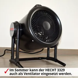 Hecht 3422 Heizlüfter 2in1 Ventilator | 3000 W | bis 40 m2 | Isolierter Tragegriff | Thermostat - Schwarz