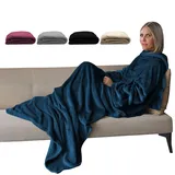 Vivezen - Fleecedecke Plaid Integral mit Ärmeln und Tasche - Erwachsenengröße - Mehrere Farben