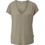 QS Fließendes Oversize-Shirt mit Rippstruktur - XL