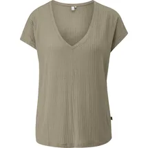 QS Fließendes Oversize-Shirt mit Rippstruktur - XL